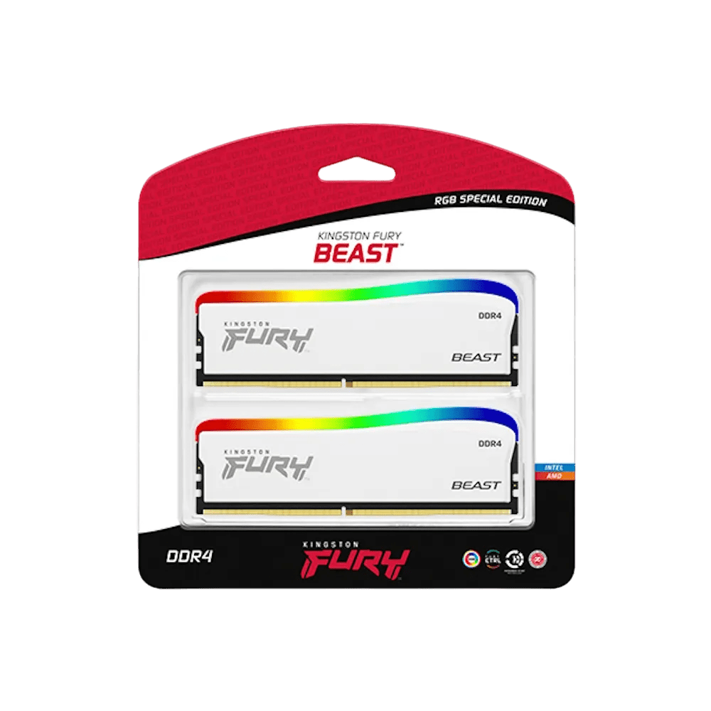 Kingston Fury Beast RGB Special Edition 16GB (8GBx2) DDR4 3200MHz Desktop Memory - Vektra Computers LLC Kingston Fury Beast RGB Special Edition 16GB (8GBx2) DDR4 3200MHz Desktop Memory - Vektra Computers LLC